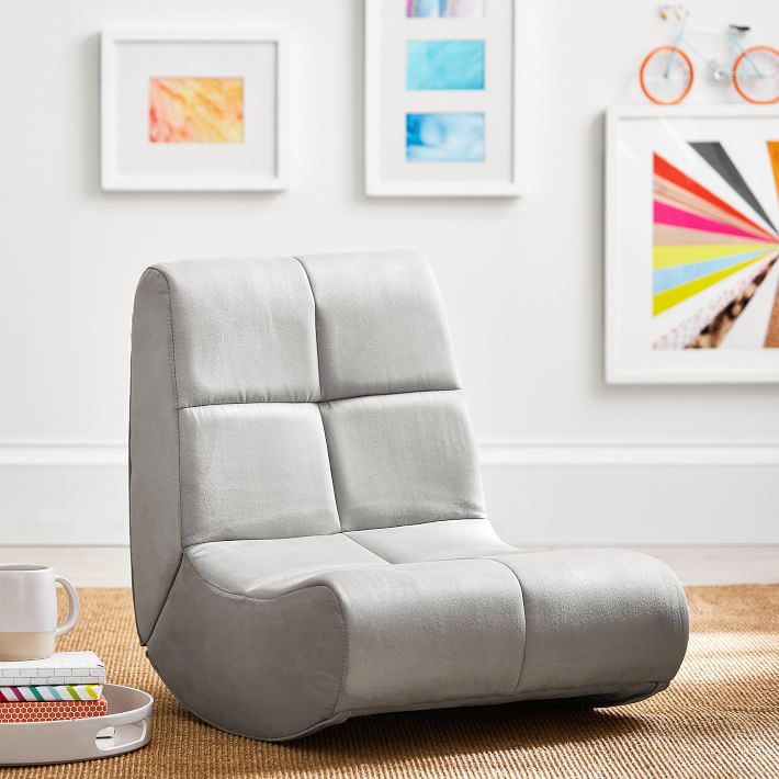 Gray Suede Mini Gaming Chairless Chair