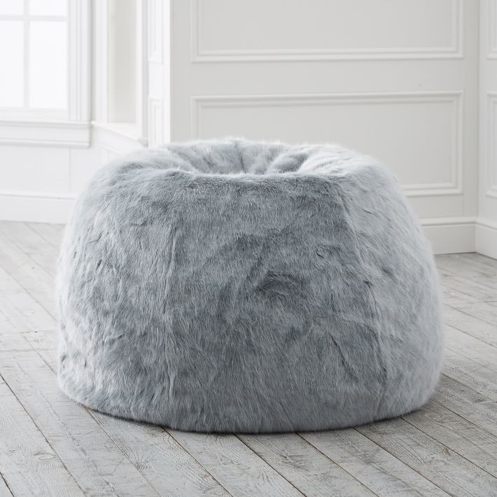 Iced Faux-Fur Quarry Bean Bag Chair