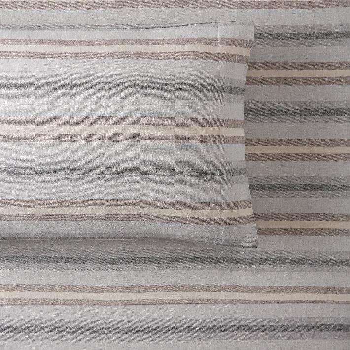 Rustic Stripe Organic Flannel Pillowcase