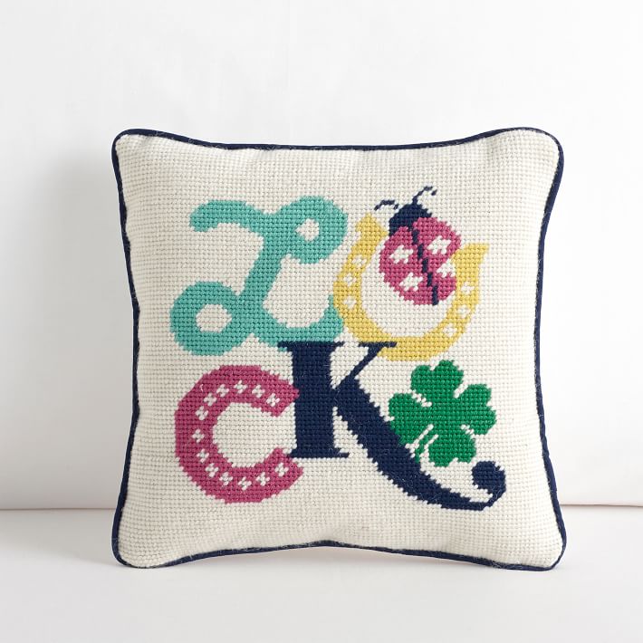 Lucky Clubhouse Needlepoint Pillow