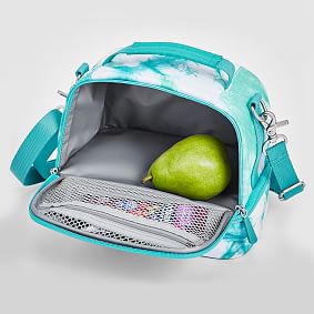 Gear-Up Bright Black Confetti Dot Dual Compartment Lunch Bag