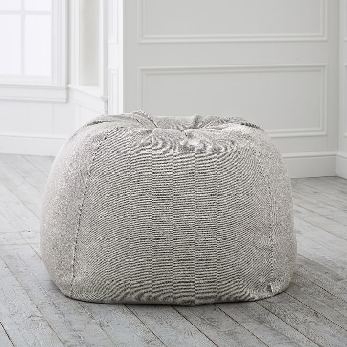 Boucle Twill Gravel Bean Bag Chair