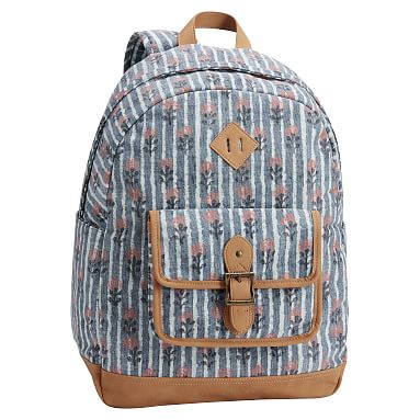 Blue Wallpaper Floral Teen Backpack | Pottery Barn Teen