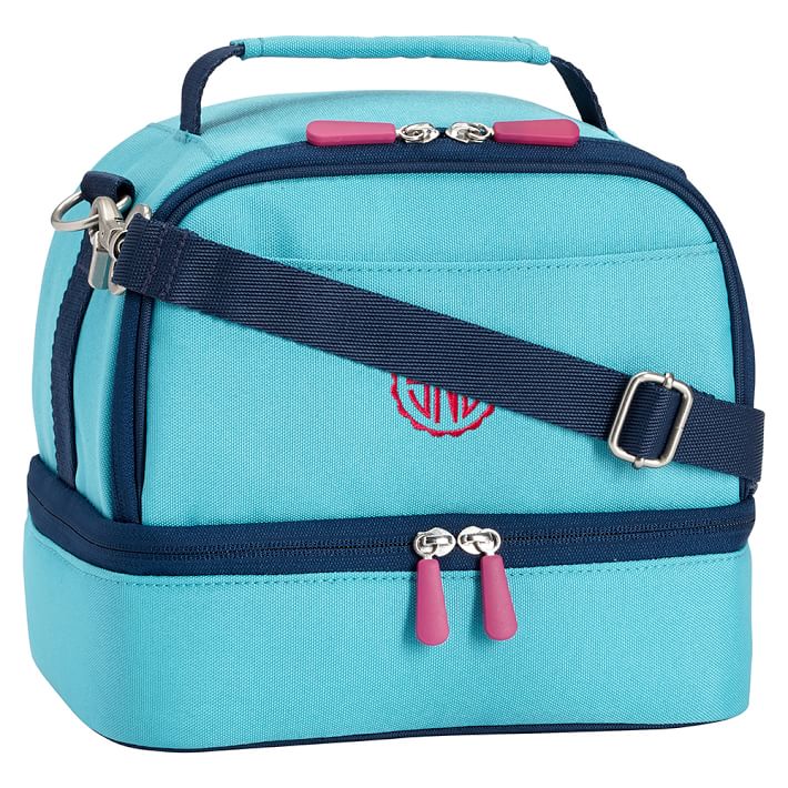 Gear-Up Bright Blue Colorblock Dual Compartment Lunch Bag