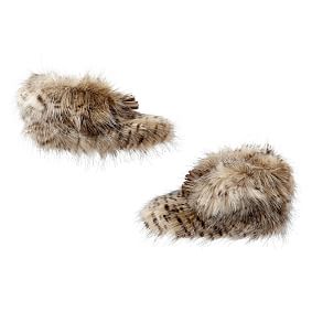 Lynx Ankle Tassel Faux-Fur Booties