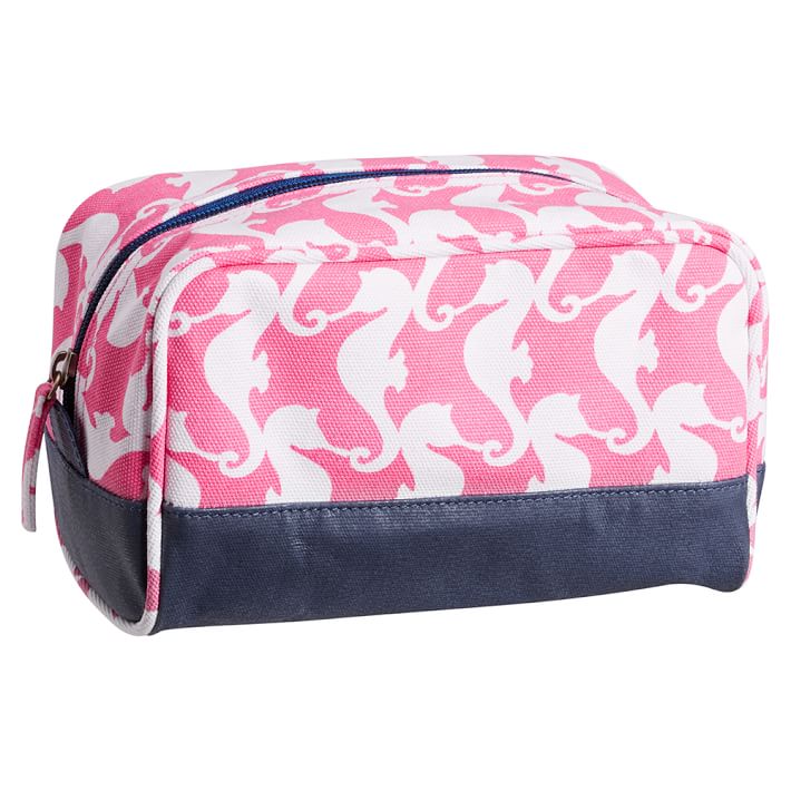 Cape Cod Sleepover Toiletry Bag, Pink Seahorse