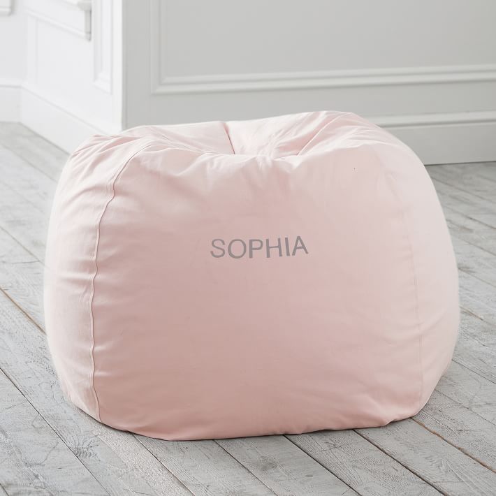 Enzyme Washed Canvas Blush Bean Bag Chair Slipcover