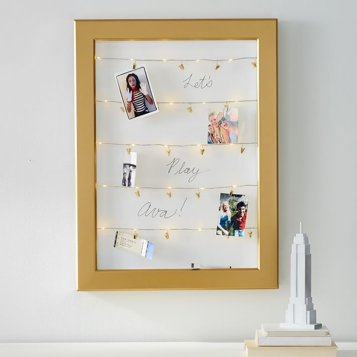 Statement Cable Frame With Dry-Erase Board, Gold