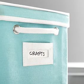 Solid Canvas Bins With Trim