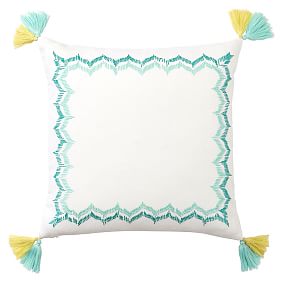 Embroidered Border Monogram Pillow Covers