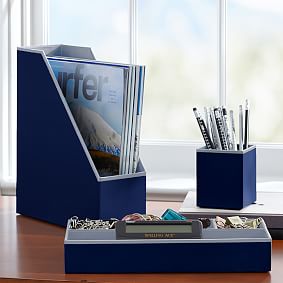 Printed Desk Accessories - Solid Navy