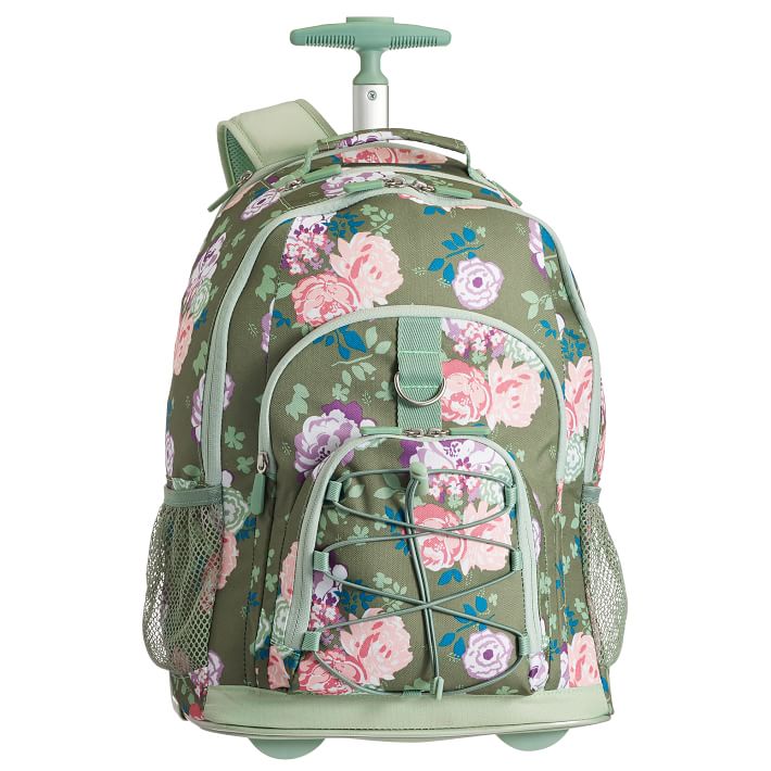 Gear-Up Olive Garden Party Floral Rolling Backpack