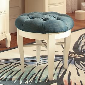 The Emily &amp; Meritt Denim Glam Vanity Stool