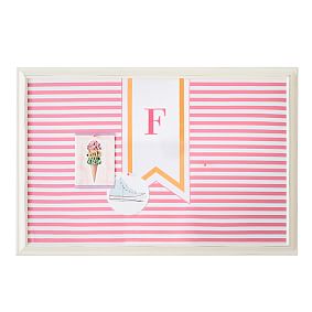 Framed Complete Pinboard, Pink Stripe