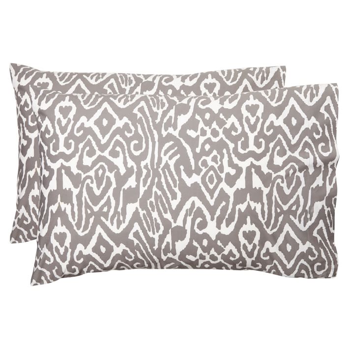 Urban Ikat Pillowcase, Standard, Set Of 2, Gray