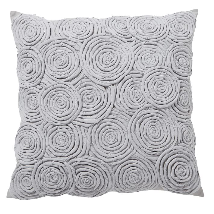 Rose Twist Pillow Cover, 16x16 Rose Twist Gray