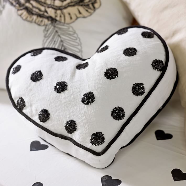 The Emily & Meritt Heart Sequin Pillow