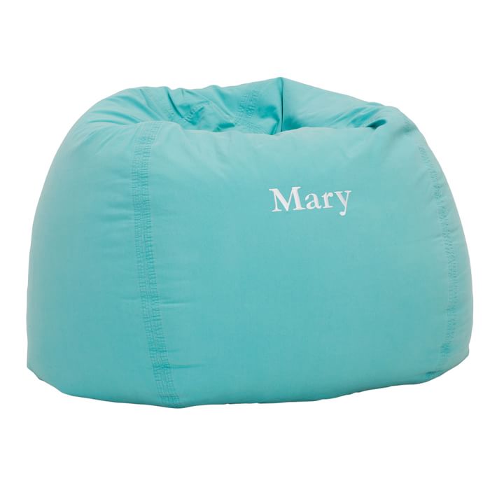 Washed Twill Beanbag Cover, Large, Pool Blue