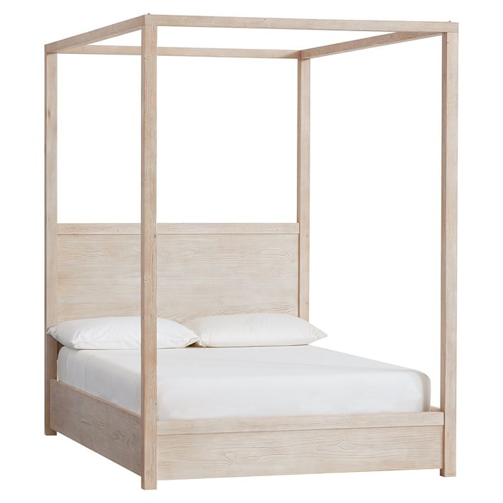 Costa Canopy Bed, Full, Weathered White
