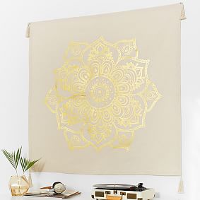 Gold Mandala Tapestry