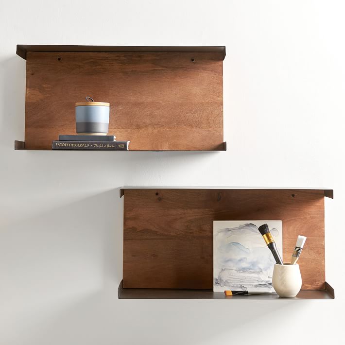Wood and Metal Display Shelf