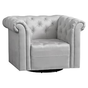 Cushy Roll Arm Swivel Chair