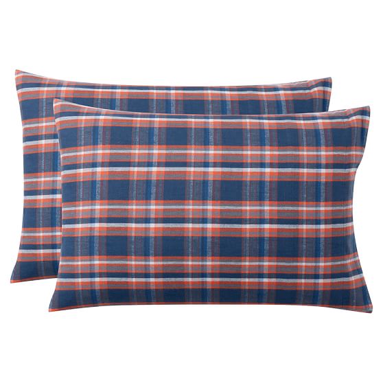 Fireside Plaid Flannel Boys Pillowcases Sale Pottery Barn Teen