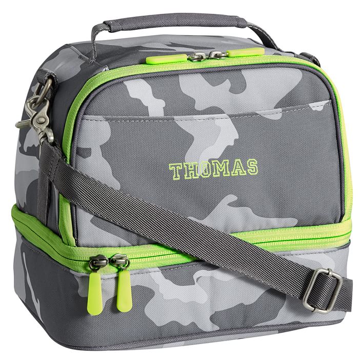 Gear-Up Gray Camo Dual Compartment Lunch Bag