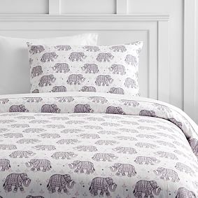 Winter Elephant Flannel Duvet Cover