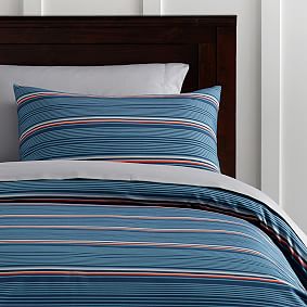 Cali Stripe Duvet Bedding Set with Duvet Cover, Duvet Insert, Sham, Sheet Set + Pillow Inserts