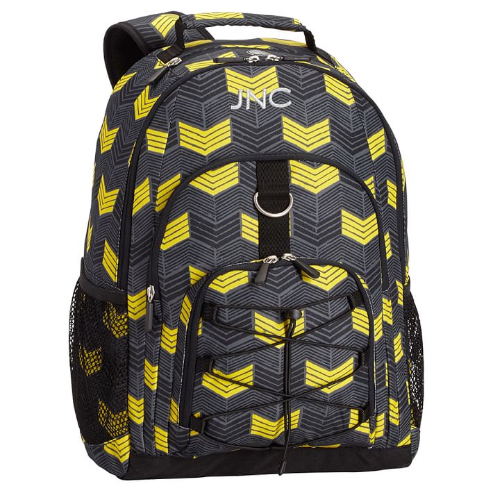Gear-Up Black/Yellow Railroad Chevron Backpack