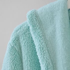 Classic Short Robe with Hood - Pale Seafoam