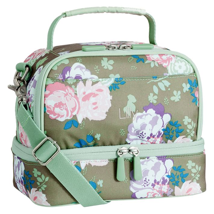Gear-Up Olive Garden Party Floral Dual Compartment Lunch Bag