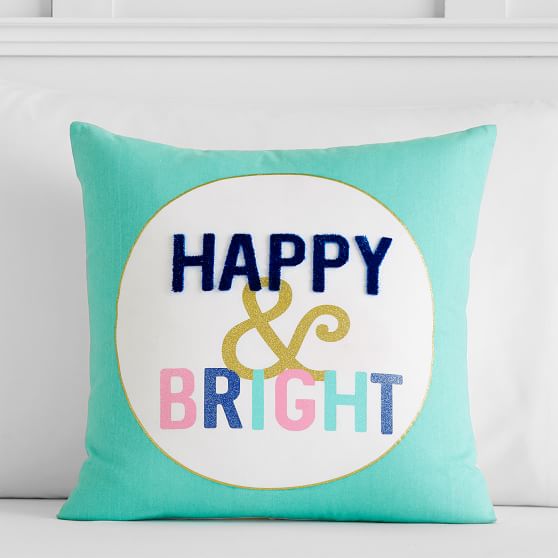 Bright Spirits Happy & Bright Pillow Cover | Pottery Barn Teen