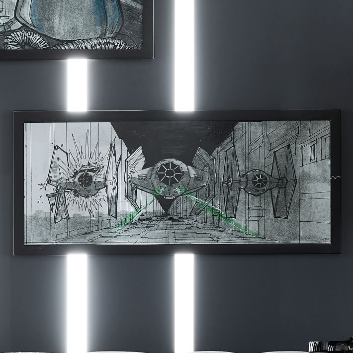 <em>Star Wars</em>&#8482; Framed Story Board Art: TIE Fighters&#8482;, 36.5&quot;x16&quot;