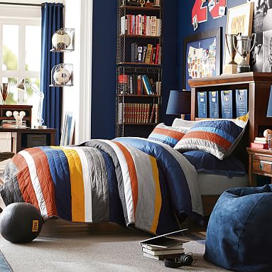 MVP Stripe Boys Quilt | Sale | Pottery Barn Teen