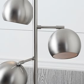 Brushed Nickel Metallic Spotlight Floor Lamp