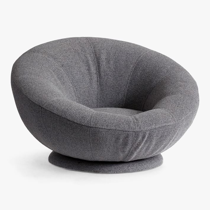 Open Box:  Tweed Charcoal Groovy Swivel Chair
