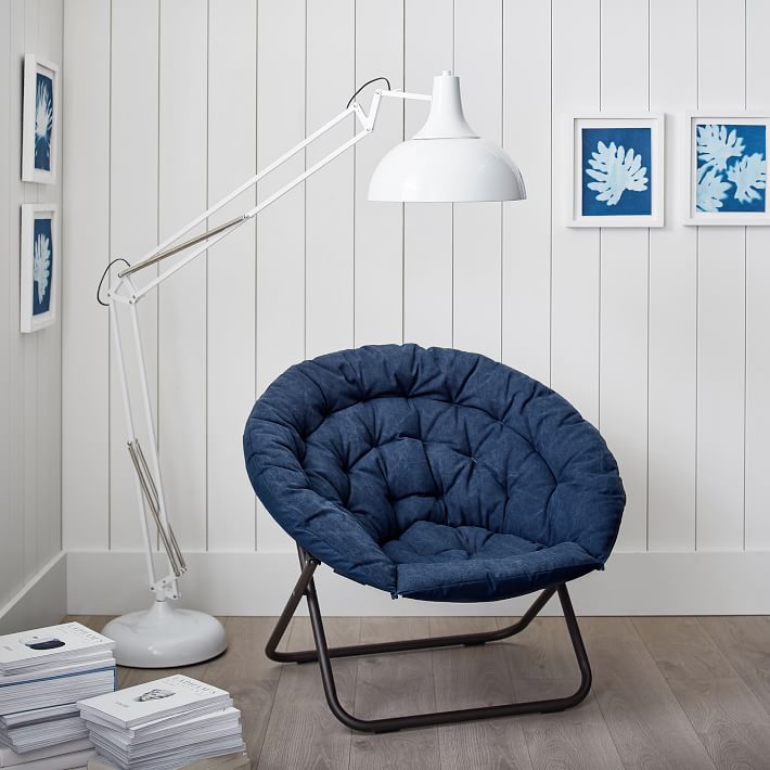 Indigo Enzyme-Washed Canvas Hang-A-Round Chair