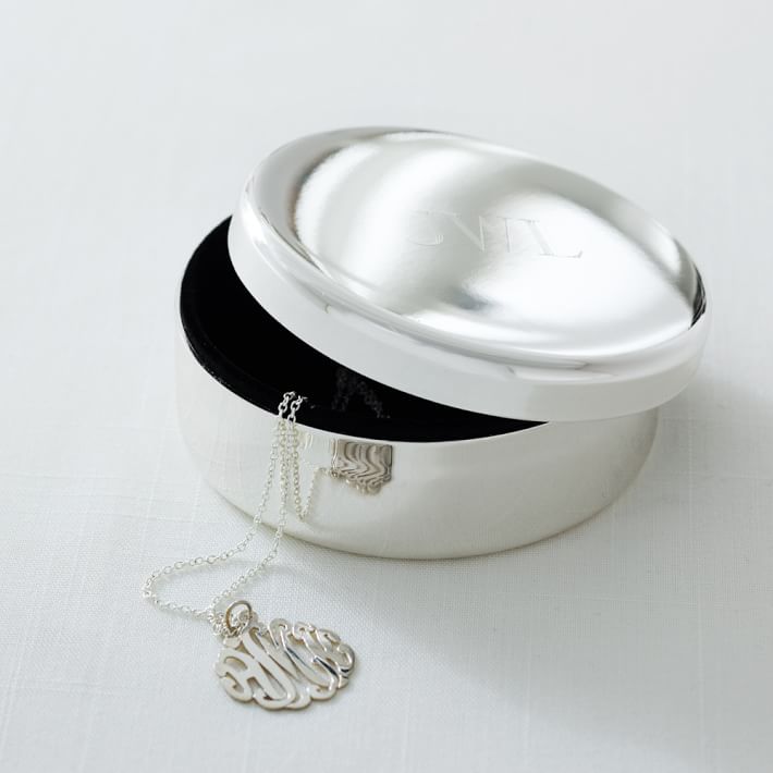 Round Silver Jewelry Box
