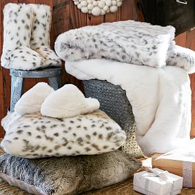 Snow Leopard Faux-Fur Booties