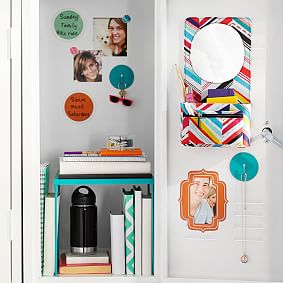 Gear-Up Multi-Diagonal Stripe Mirror With Removable Pouch