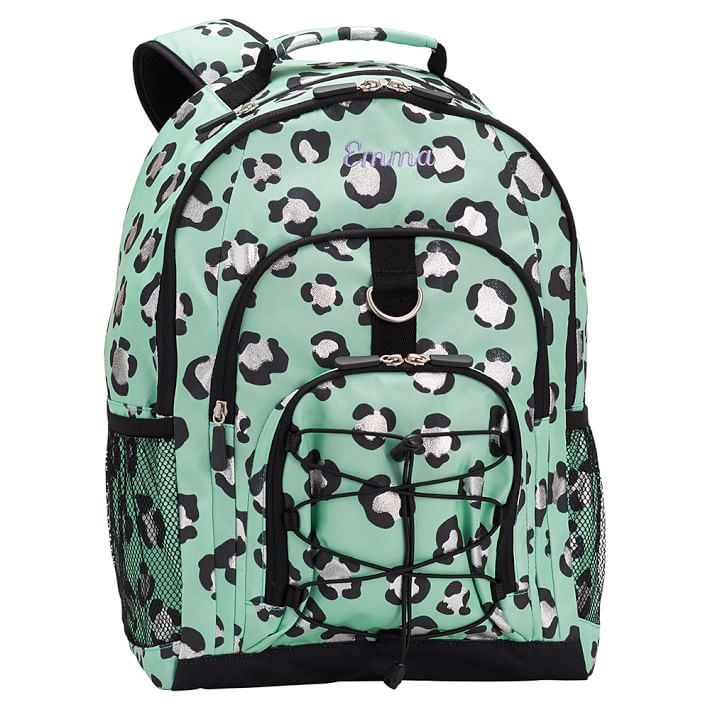 Gear-Up Mint Metallic Leopard Spots Backpack