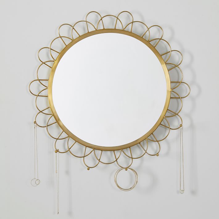 Gold Wire Jewelry Storage Mirror
