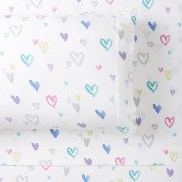 Bright Heart Organic Flannel Sheet Set