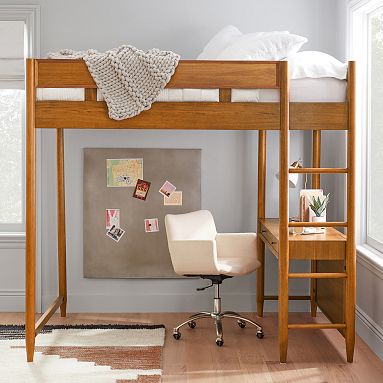 west elm x pbt Mid-Century Loft Bed | Pottery Barn Teen