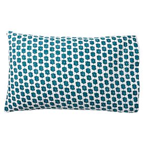 Ruched Rosette Pillowcase, Peacock Blue