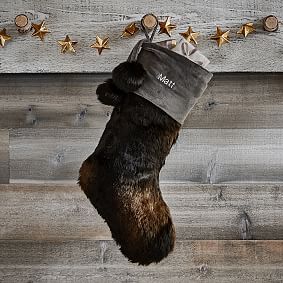 Brown Bear Faux-Fur Stocking