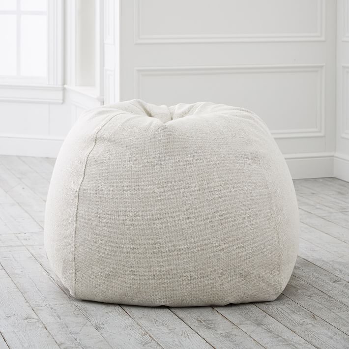 Tweed Ivory Bean Bag Chair