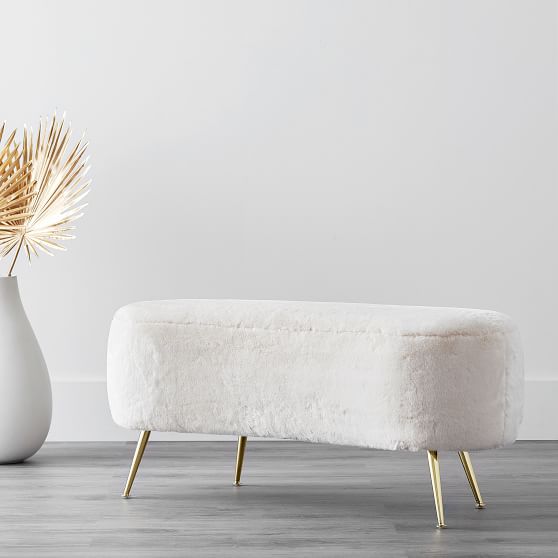 Polar Bear FauxFur Bean Bench Lounge Chair Pottery Barn Teen